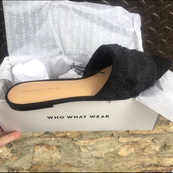 Who What black fringe tassel pointed flats shoes - Picture 4 of 5